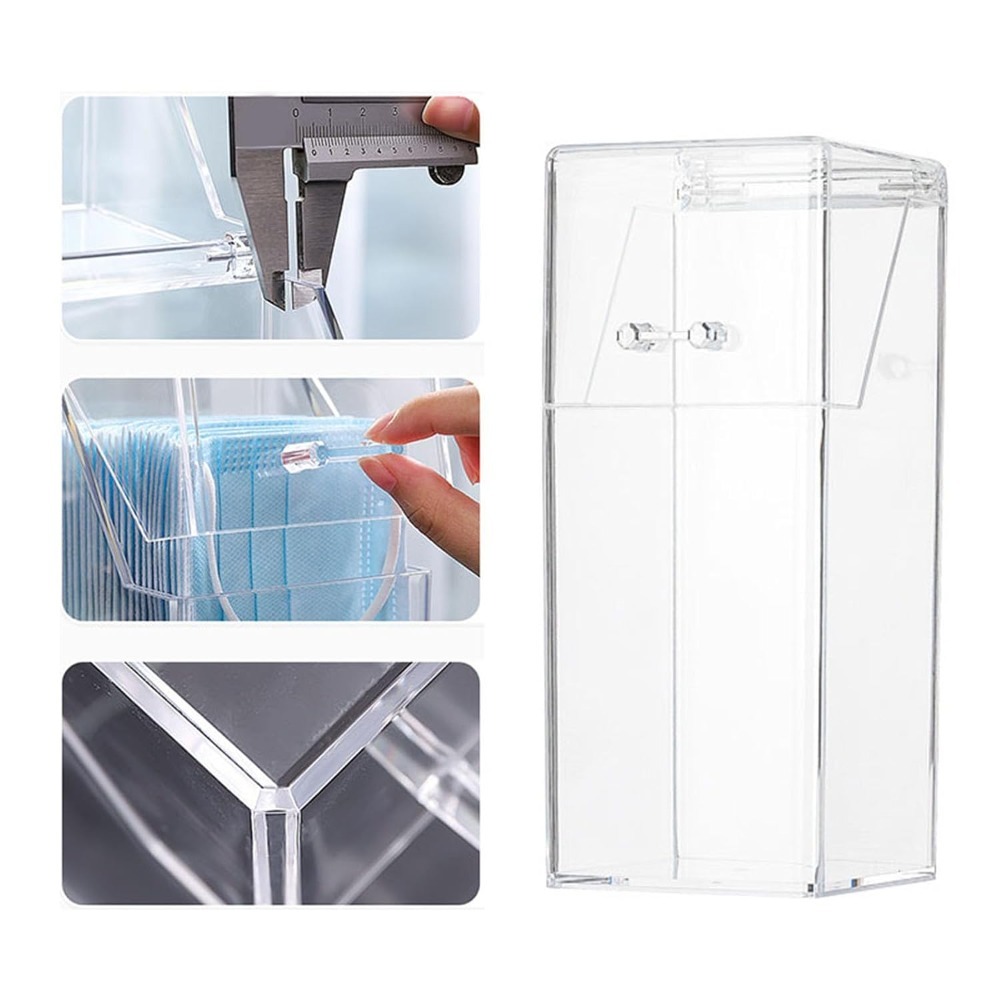 Face Mask Storage Box - موزع أقنعة الوجه بغطاء، صندوق تخزين