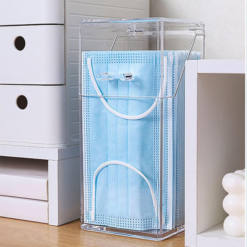 حامل أقنعة الوجه مع غطاء، حامل - مراجعة Face Mask Storage Box وسعره